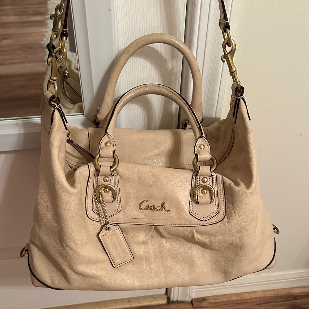Coach Tan Leather Shoulder Bag